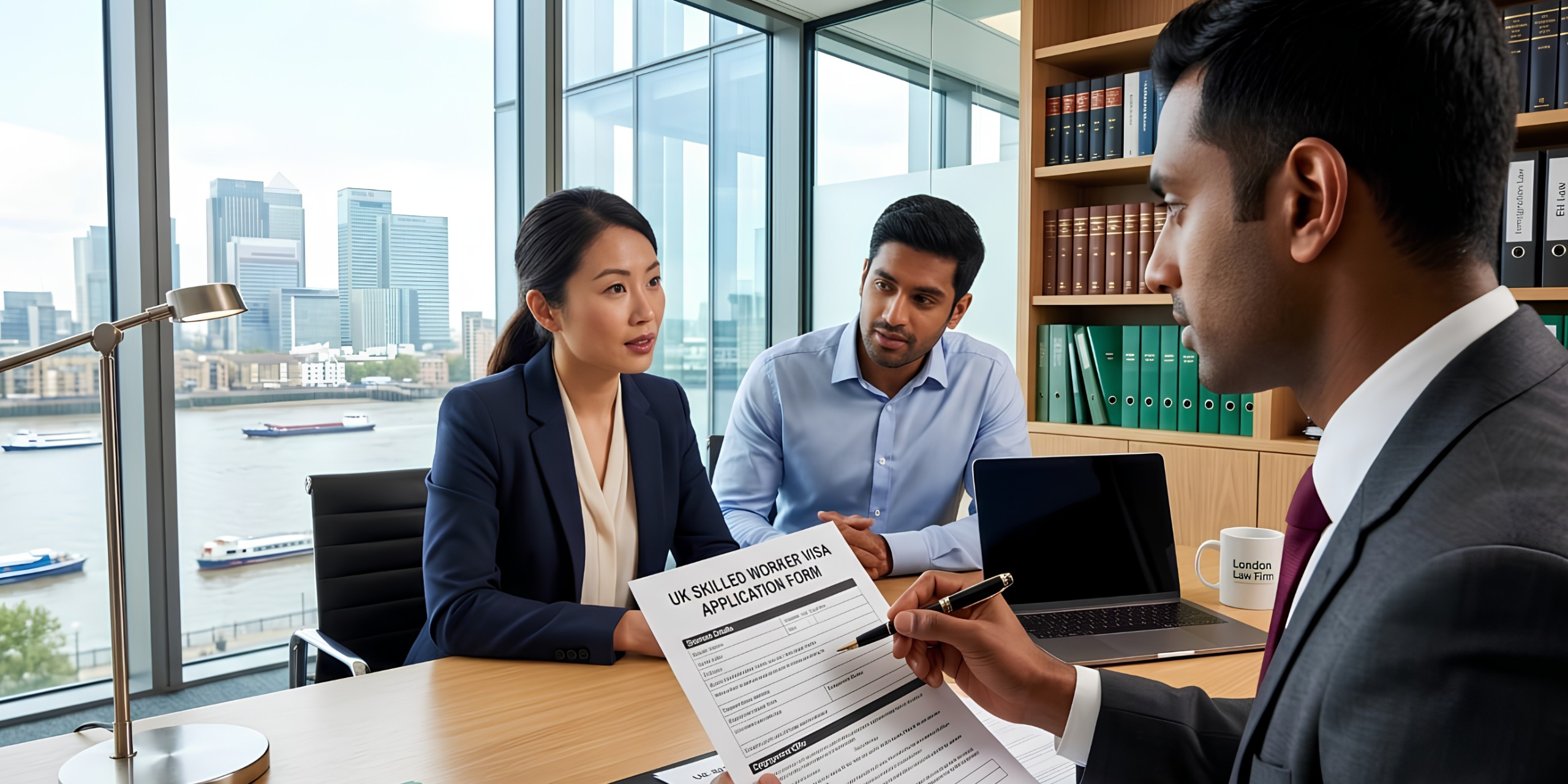 A family meeting with a solicitor to discuss immigration advice